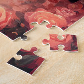 Abessijnse kat met Rozen - Valentijnsdag Legpuzzel (Zijkant)