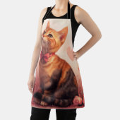 Abessijnse kat met Rozen - Valentijnsdag Schort (Insitu)