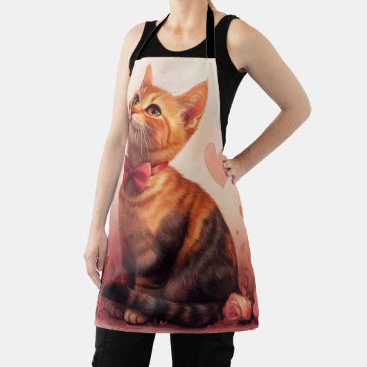 Abessijnse kat met Rozen - Valentijnsdag Schort (Insitu)