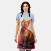 Abessijnse kat met Rozen - Valentijnsdag Schort (Gedragen)