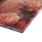 Abessijnse kat met Rozen - Valentijnsdag Snijplank (Hoek)