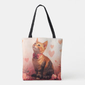 Abessijnse kat met Rozen - Valentijnsdag Tote Bag (Achterkant)