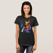 Abessijnse kat pianist t-shirt (Voorkant volledig)