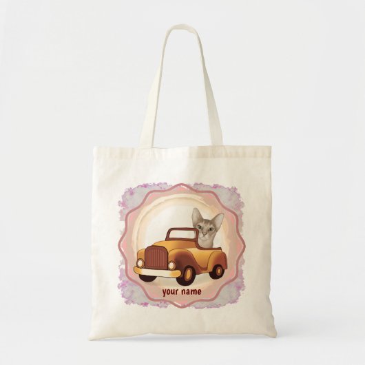 Abessijnse Kat Rijdt Auto Tote Bag (Voorkant)