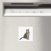 Abessijnse Kat Vierkante Magneet (Insitu (Vaatwasser))