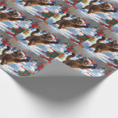 Abessijnse Katten Kerst Sneeuwscène Cadeaupapier (Hoek)