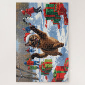 Abessijnse Katten Kerst Sneeuwscène Legpuzzel (Verticaal)