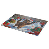 Abessijnse Katten Kerst Sneeuwscène Snijplank (Hoek)