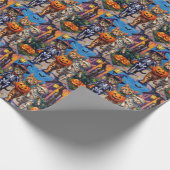 Abessijnse katten truc-of-behandeling in Halloween Cadeaupapier (Hoek)