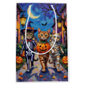 Abessijnse katten truc-of-behandeling in Halloween Medium Cadeauzakje (Voorkant)