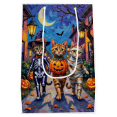 Abessijnse katten truc-of-behandeling in Halloween Medium Cadeauzakje (Achterkant)