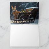 Abessijnse Sneeuw Slede Rit Kerst Decor Kaart (Binnen)