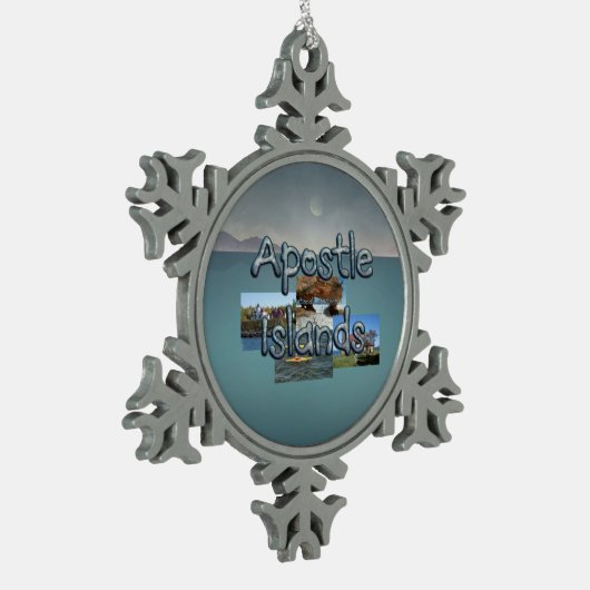 ABH Apostle Islands Tin Sneeuwvlok Ornament (Links)