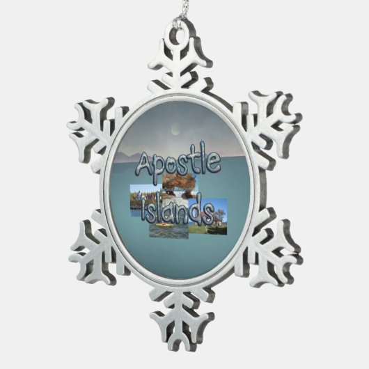 ABH Apostle Islands Tin Sneeuwvlok Ornament (Rechts)