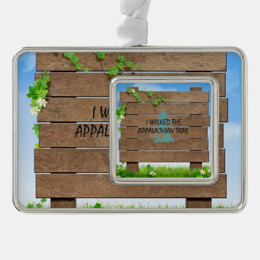 ABH Appalachian Trail Hiker Verzilverd Omlijst Ornament (Voorkant)