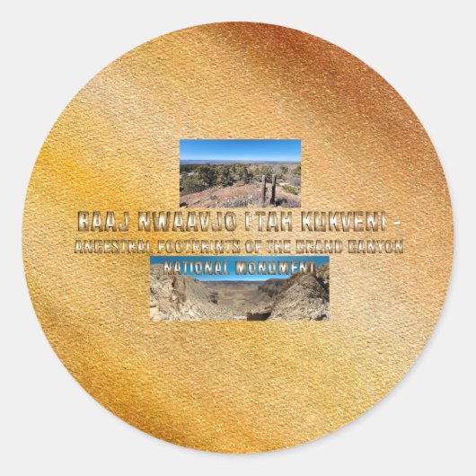 ABH Baaj Nwaavjo I'tah Kukveni Nationaal Monument Ronde Sticker (Voorkant)