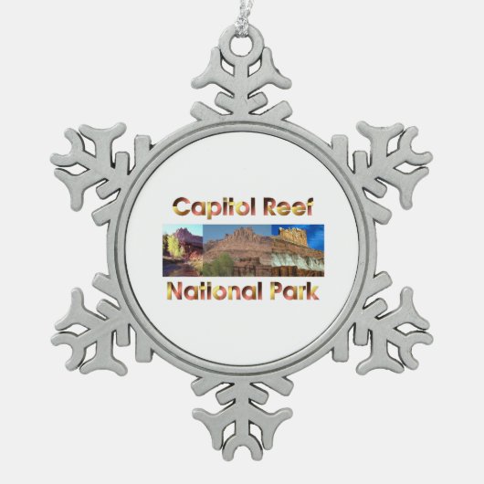ABH Capitolreef Tin Sneeuwvlok Ornament (Voorkant)