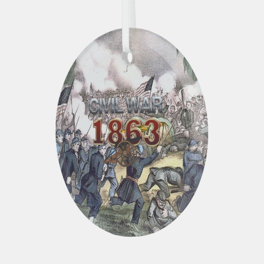 ABH Civil War 1863 Glass Ornament (Voorkant links)