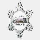 ABH Ellis Island Tin Sneeuwvlok Ornament (Rechts)