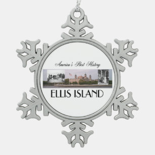 ABH Ellis Island Tin Sneeuwvlok Ornament