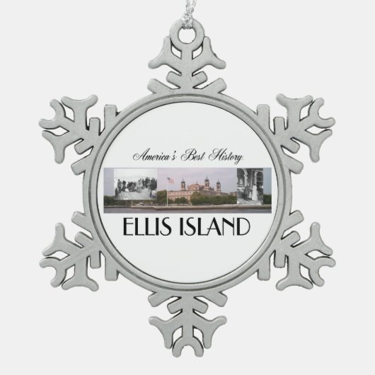 ABH Ellis Island Tin Sneeuwvlok Ornament (Voorkant)