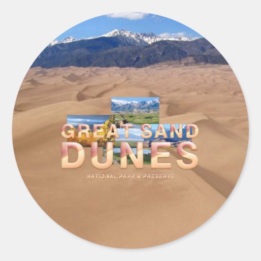 ABH Great Sand Dunes Ronde Sticker (Voorkant)