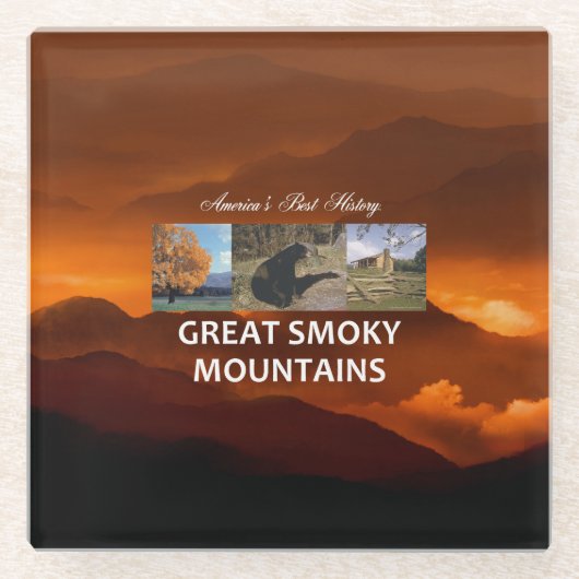 ABH Great Smoky Mountains Glazen Onderzetter (Voorkant)
