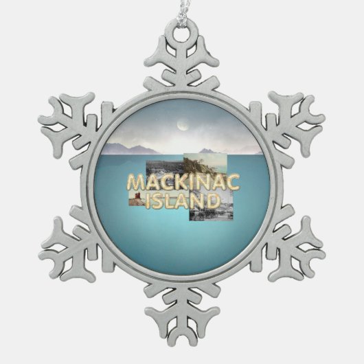 ABH Mackinac Island Tin Sneeuwvlok Ornament (Voorkant)