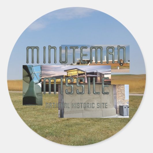 ABH Minuteman-raket Ronde Sticker (Voorkant)