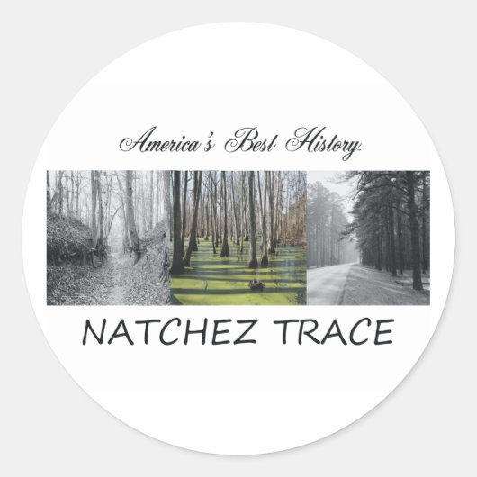 ABH Natchez Trace Ronde Sticker (Voorkant)
