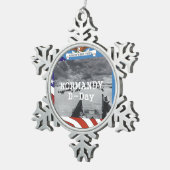 ABH Normandy Tin Sneeuwvlok Ornament (Rechts)