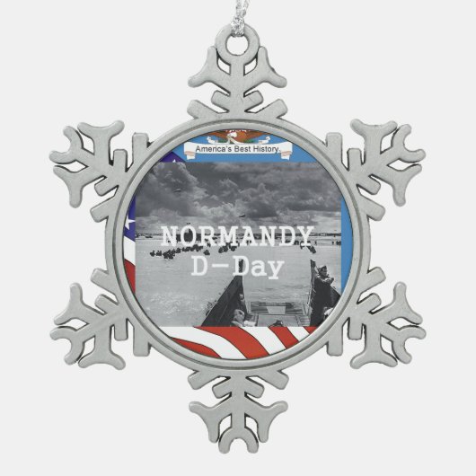 ABH Normandy Tin Sneeuwvlok Ornament (Voorkant)