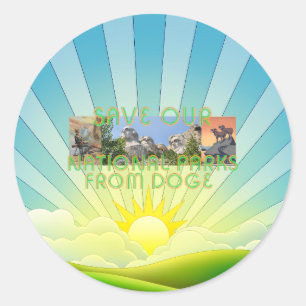 ABH Red Nationale Parken van Doge Ronde Sticker