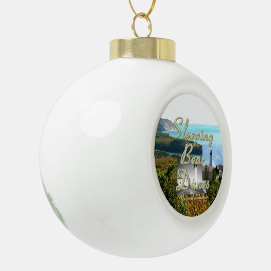 ABH Slapende Beer Dunes Keramische Bal Ornament (Links)