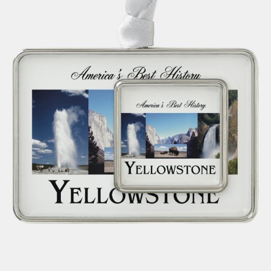ABH Yellowstone Verzilverd Omlijst Ornament (Voorkant)