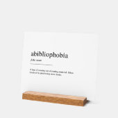 Abibliofobie definitie acryl bord (Hoek)