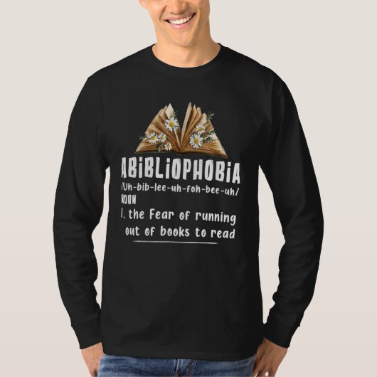 Abibliofobie Definitie Bladwijzer Lezing L T-shirt (Voorkant)