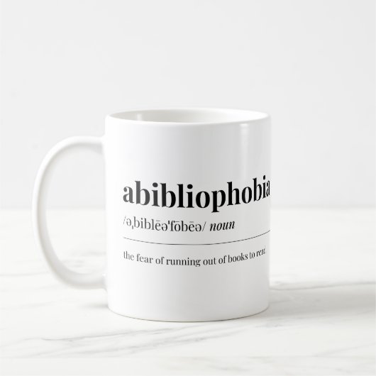 Abibliofobie Definitie Koffiemok (Links)