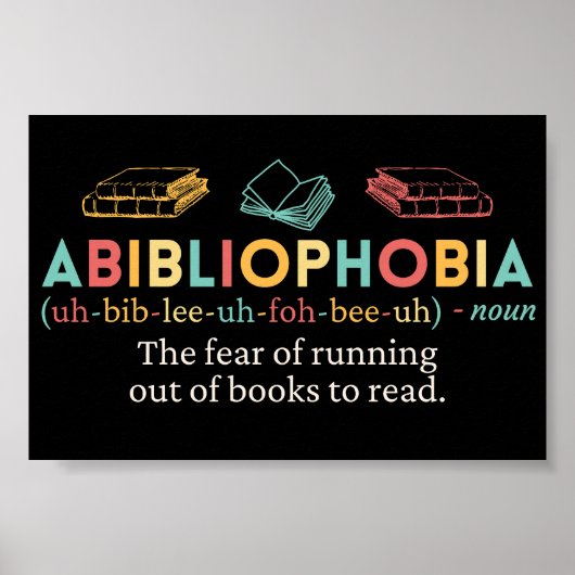 Abibliofobie Funny Definition Poster (Voorkant)