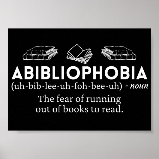Abibliofobie Funny Definition Poster (Voorkant)