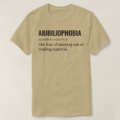 Abibliofobie Funny Reading Bookworm Reader Book T-shirt (Design voorkant)