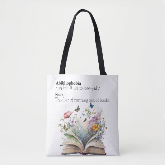Abibliophobia Blooming Books Canvas tas (Voorkant)