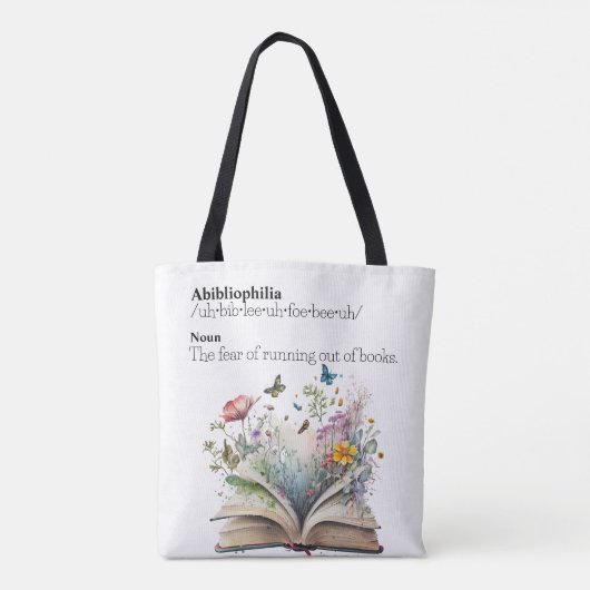 Abibliophobia Blooming Books Canvas tas (Achterkant)
