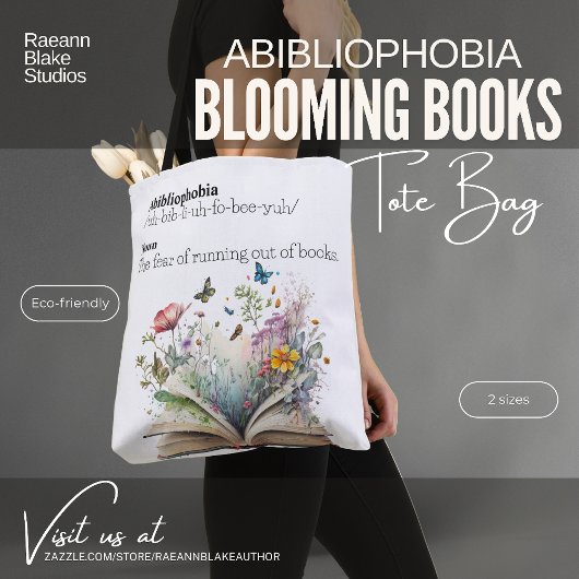Abibliophobia Blooming Books Canvas tas