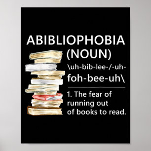 Abibliophobia definitie grappig lezen boek worm poster