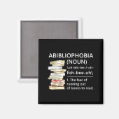 Abibliophobia definitie leuke leesboekworm magneet (Voorkant / Achterkant)