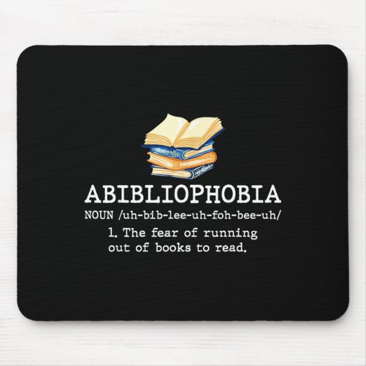Abibliophobia definitie leuke leesboekworm muismat (Voorkant)