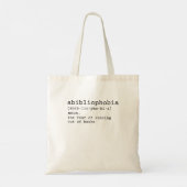 Abibliophobia definition book reading lovers funny tote bag (Achterkant)
