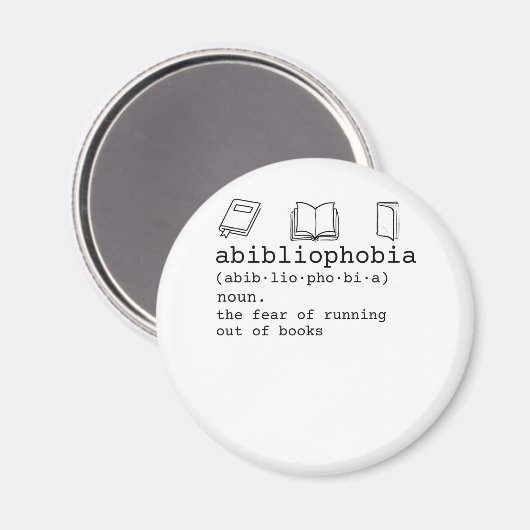 Abibliophobia definition book reading teacher magneet (Voorkant / Achterkant)