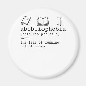 Abibliophobia definition book reading teacher magneet (Voorkant)